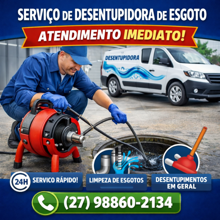 desentupidora em vitória de esgoto